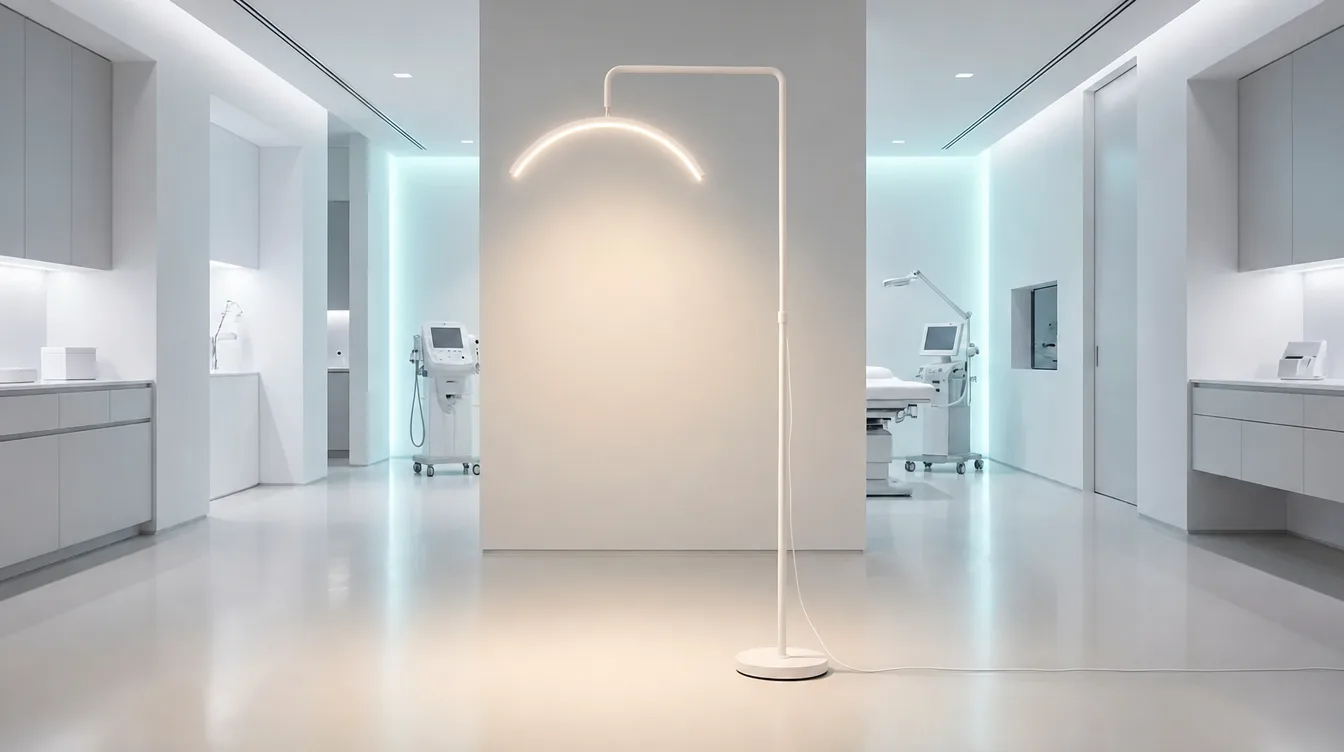 Luminaria LED LUMA blanca en un consultorio de estética