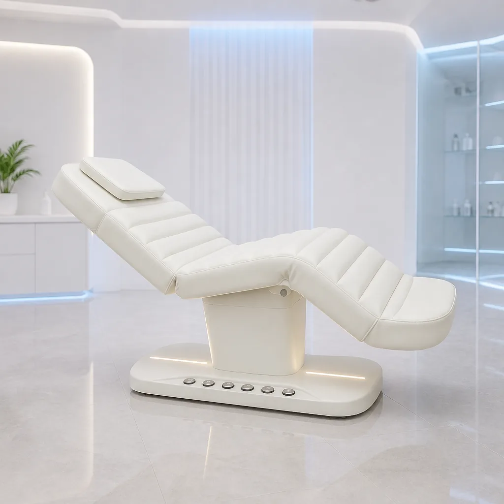 Camilla eléctrica LUMA Premium blanca — vista de estudio