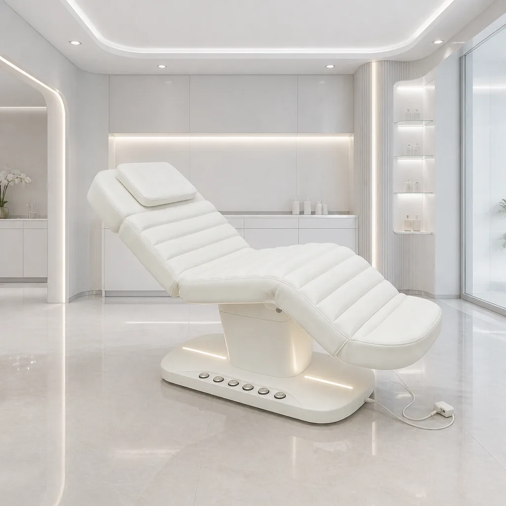 Camilla eléctrica LUMA Premium blanca — posición sillón